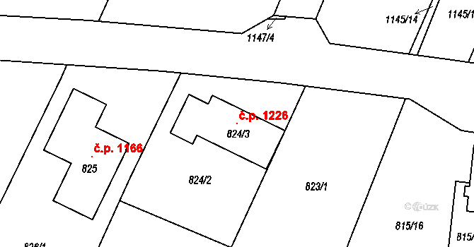 Jemnice 1226 na parcele st. 824/3 v KÚ Jemnice, Katastrální mapa