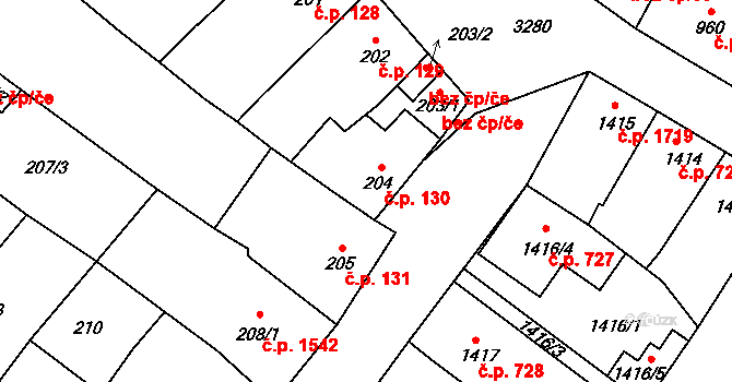 Mikulov 130 na parcele st. 204 v KÚ Mikulov na Moravě, Katastrální mapa