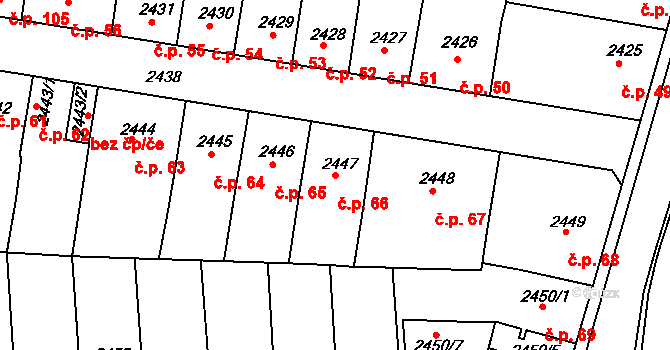 Příbram IV 66, Příbram na parcele st. 2447 v KÚ Příbram, Katastrální mapa