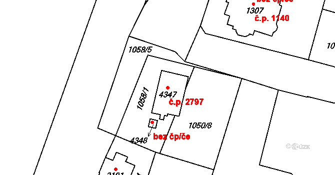Dvůr Králové nad Labem 2797 na parcele st. 4347 v KÚ Dvůr Králové nad Labem, Katastrální mapa