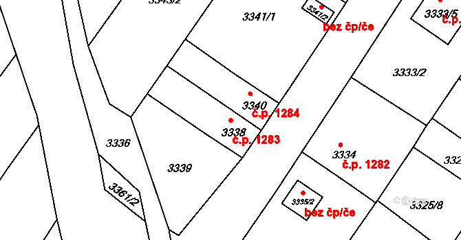 České Budějovice 6 1283, České Budějovice na parcele st. 3338 v KÚ České Budějovice 6, Katastrální mapa