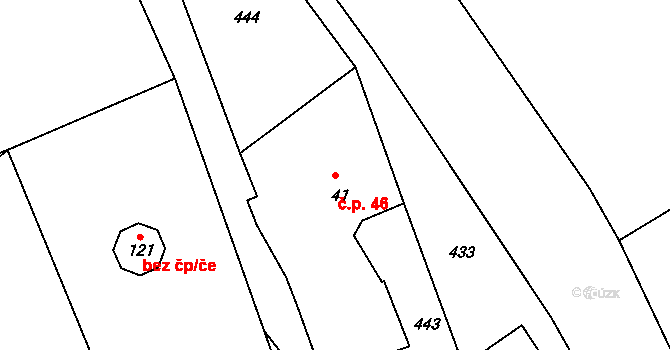 Kateřina 46, Skalná na parcele st. 41 v KÚ Vonšov, Katastrální mapa