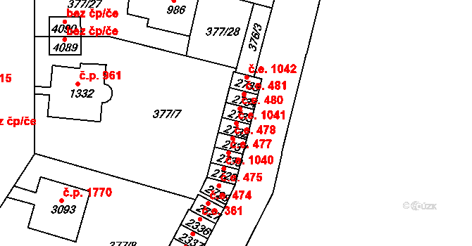Náchod 1041 na parcele st. 2732 v KÚ Náchod, Katastrální mapa