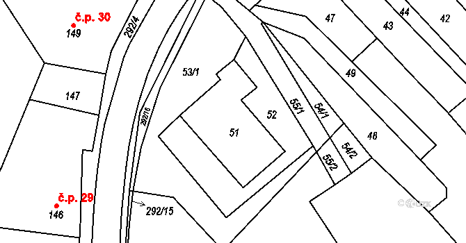 Nahošovice 43818005 na parcele st. 51 v KÚ Nahošovice, Katastrální mapa