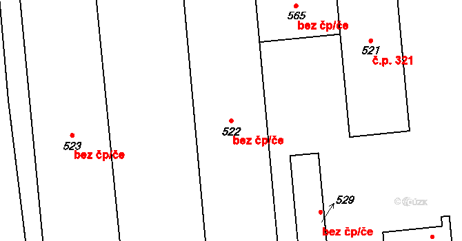 Zlín 47834005 na parcele st. 522 v KÚ Louky nad Dřevnicí, Katastrální mapa