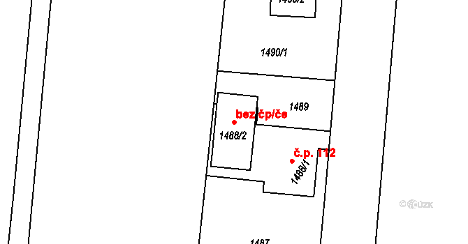 Ostrava 48343005 na parcele st. 1488/2 v KÚ Nová Bělá, Katastrální mapa