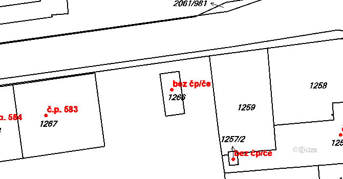 České Budějovice 48650005 na parcele st. 1266 v KÚ České Budějovice 2, Katastrální mapa
