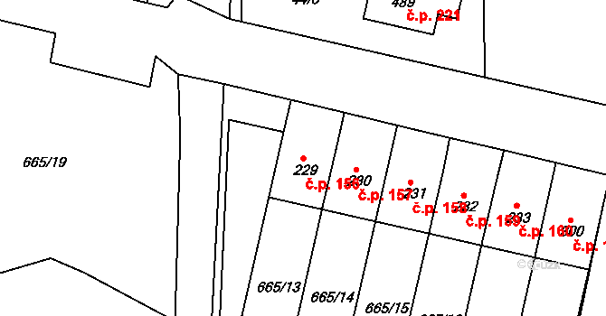 Smrkovice 156, Písek na parcele st. 229 v KÚ Smrkovice, Katastrální mapa