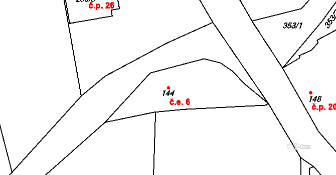 Bělbožice 6, Šípy, Katastrální mapa