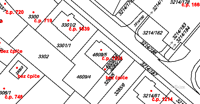 Chotěboř 1254 na parcele st. 4609/5 v KÚ Chotěboř, Katastrální mapa