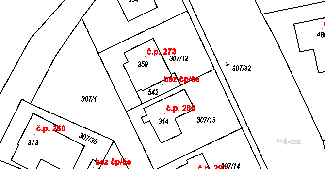 Braškov 97812005 na parcele st. 542 v KÚ Braškov, Katastrální mapa