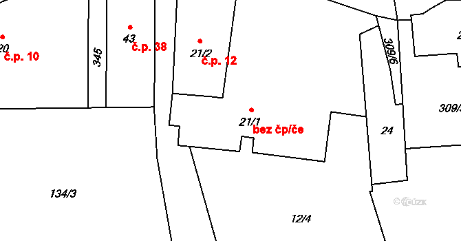 Brložec 12, Dobrná na parcele st. 21/2 v KÚ Brložec, Katastrální mapa