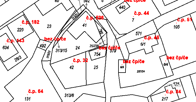 Černolice 106150006 na parcele st. 754 v KÚ Černolice, Katastrální mapa