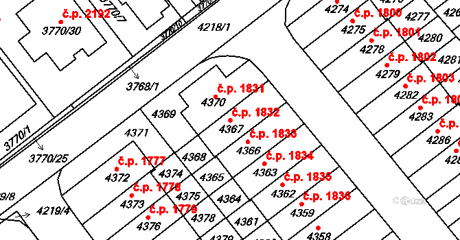 Řečkovice 1832, Brno na parcele st. 4367 v KÚ Řečkovice, Katastrální mapa