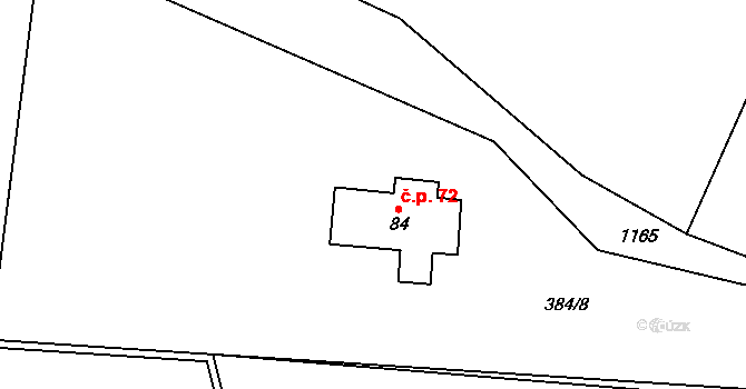 Cínovec 72, Dubí na parcele st. 84 v KÚ Cínovec, Katastrální mapa