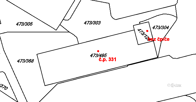 Veleslavín 331, Praha na parcele st. 473/495 v KÚ Veleslavín, Katastrální mapa