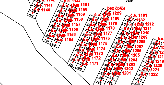 Kuřim 1167 na parcele st. 4061 v KÚ Kuřim, Katastrální mapa
