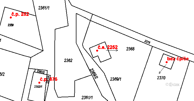 Horní Těrlicko 2252, Těrlicko na parcele st. 2368 v KÚ Horní Těrlicko, Katastrální mapa