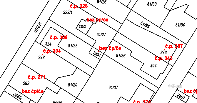 Kralupy nad Vltavou 39337006 na parcele st. 1234 v KÚ Lobeček, Katastrální mapa