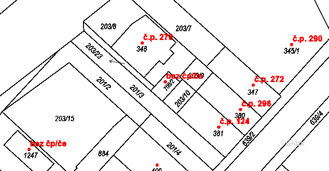 Jablonné nad Orlicí 39418006 na parcele st. 708/2 v KÚ Jablonné nad Orlicí, Katastrální mapa