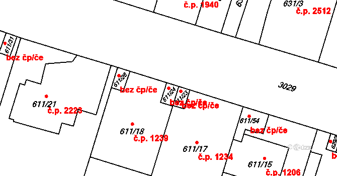 Opava 42073006 na parcele st. 611/24 v KÚ Opava-Předměstí, Katastrální mapa