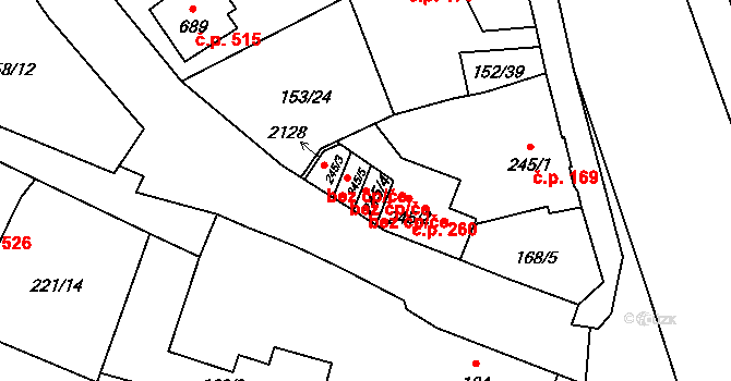 Mariánské Lázně 43514006 na parcele st. 245/4 v KÚ Úšovice, Katastrální mapa