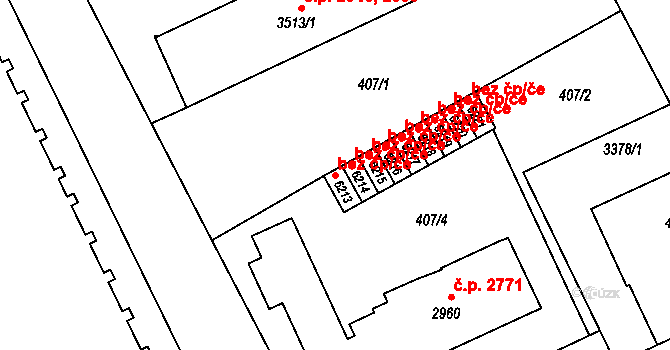 Kroměříž 45018006 na parcele st. 6213 v KÚ Kroměříž, Katastrální mapa