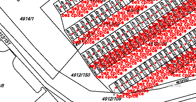 Chomutov 45030006 na parcele st. 4912/62 v KÚ Chomutov I, Katastrální mapa