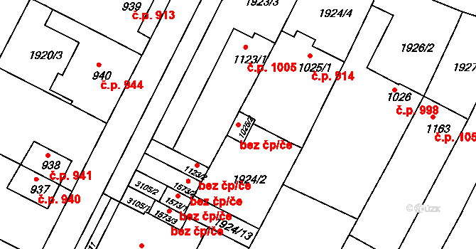 Bystřice pod Hostýnem 47530006 na parcele st. 1025/2 v KÚ Bystřice pod Hostýnem, Katastrální mapa