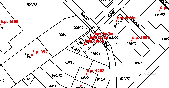 Rychnov nad Kněžnou 48629006 na parcele st. 920/20 v KÚ Rychnov nad Kněžnou, Katastrální mapa