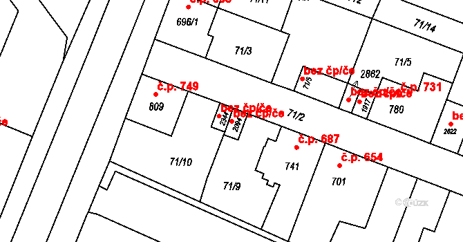 Opava 50144006 na parcele st. 2094 v KÚ Kateřinky u Opavy, Katastrální mapa