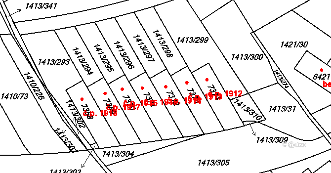 Beroun-Město 1914, Beroun na parcele st. 7372 v KÚ Beroun, Katastrální mapa