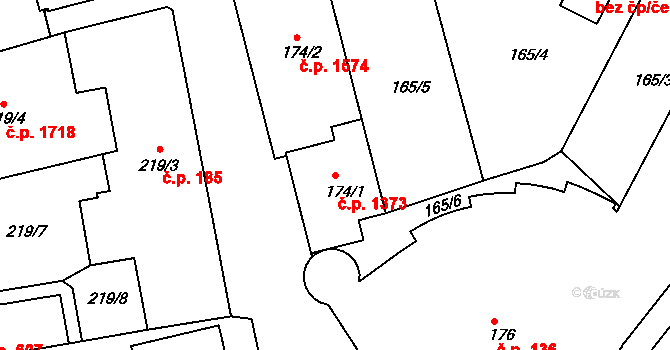 Rychnov nad Kněžnou 1373 na parcele st. 174/1 v KÚ Rychnov nad Kněžnou, Katastrální mapa