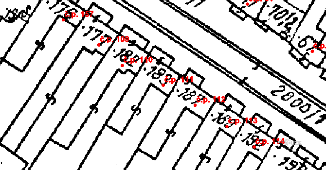 Kostice 111 na parcele st. 183 v KÚ Kostice, Katastrální mapa