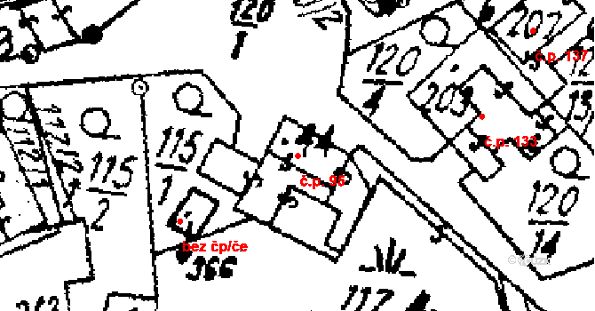 Střítež nad Ludinou 95 na parcele st. 44 v KÚ Střítež nad Ludinou, Katastrální mapa