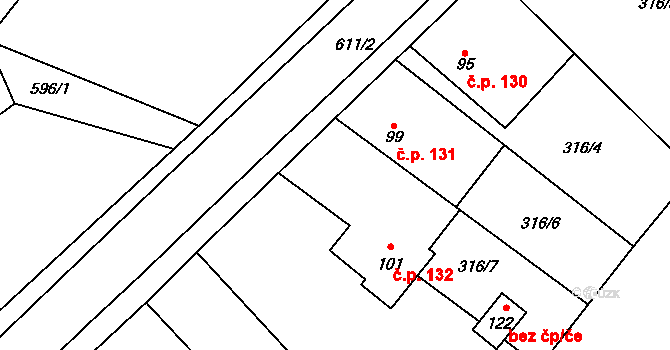 Chedrbí 132, Krchleby na parcele st. 101 v KÚ Chedrbí, Katastrální mapa