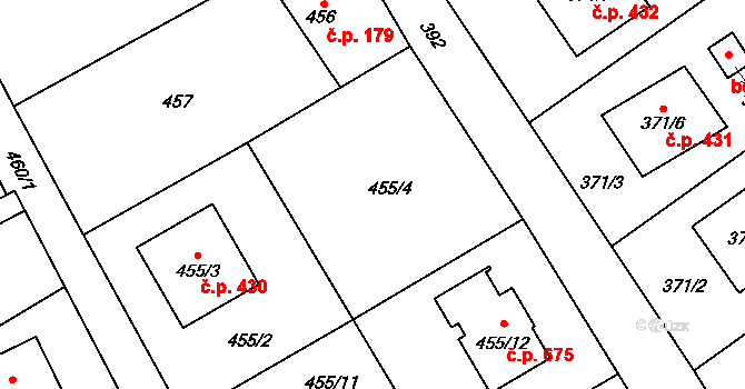 Krmelín 448 na parcele st. 455/4 v KÚ Krmelín, Katastrální mapa