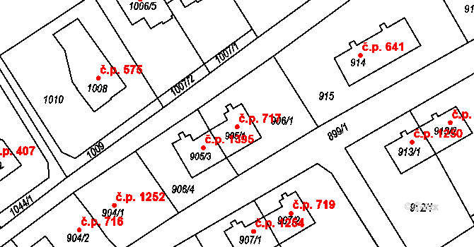 Poruba 717, Orlová na parcele st. 905/1 v KÚ Poruba u Orlové, Katastrální mapa