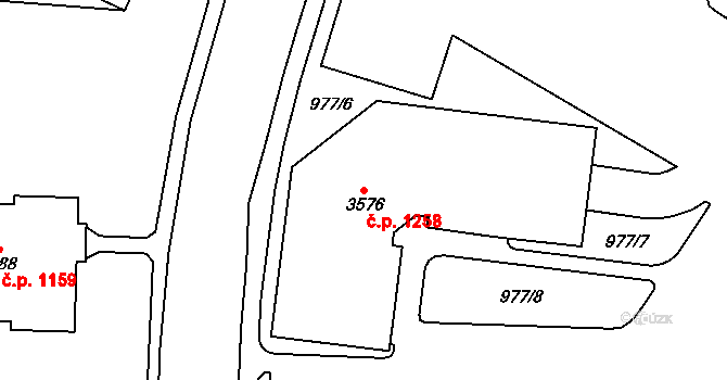 Sušice II 1258, Sušice na parcele st. 3576 v KÚ Sušice nad Otavou, Katastrální mapa