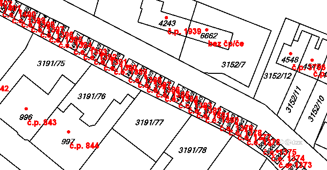 Zlín 1384 na parcele st. 4997/5 v KÚ Zlín, Katastrální mapa