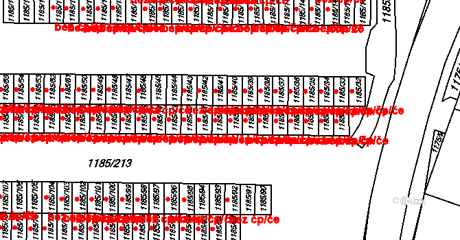 Chodov 38518007 na parcele st. 1185/9 v KÚ Dolní Chodov, Katastrální mapa