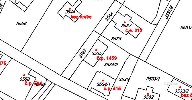 Smržovka 1459 na parcele st. 3535 v KÚ Smržovka, Katastrální mapa