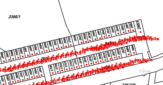 Starý Lískovec 673, Brno na parcele st. 2637 v KÚ Starý Lískovec, Katastrální mapa