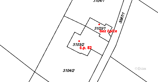 Václavovice 82, Klimkovice na parcele st. 3103/2 v KÚ Klimkovice, Katastrální mapa