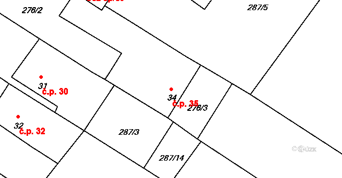 Mirotín 35, Mnich na parcele st. 34 v KÚ Mirotín, Katastrální mapa
