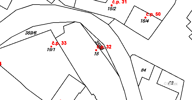 Mramotice 32, Znojmo na parcele st. 18 v KÚ Mramotice, Katastrální mapa
