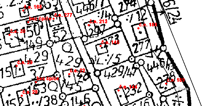 Černíny 145 na parcele st. 273 v KÚ Černíny, Katastrální mapa