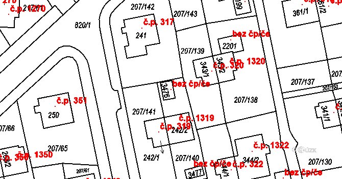 Sezimovo Ústí 121209008 na parcele st. 3476 v KÚ Sezimovo Ústí, Katastrální mapa