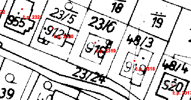 Podlusky 2319, Roudnice nad Labem na parcele st. 918 v KÚ Podlusky, Katastrální mapa