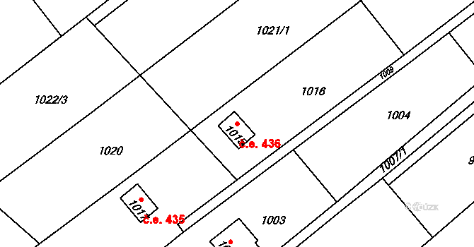 Ochoz u Brna 436 na parcele st. 1015 v KÚ Ochoz u Brna, Katastrální mapa